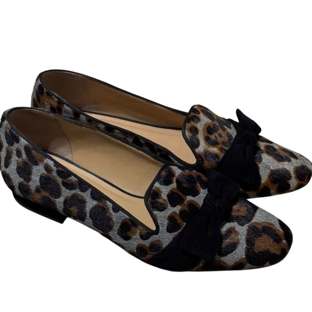 Talbots Animal Hair Bow Loafers Women’s Black Brown Size 7.5